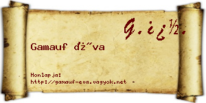 Gamauf Éva névjegykártya